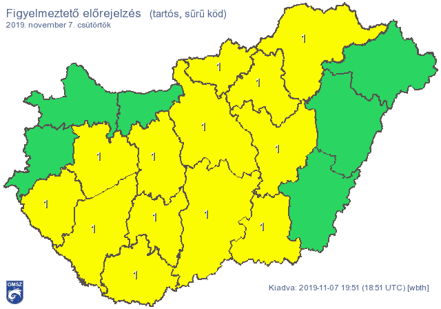 Sűrű ködre számíthatunk pénteken