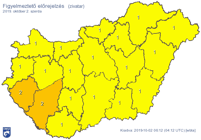 Országszerte zivatarra, helyenként felhőszakadásra is figyelmeztetnek