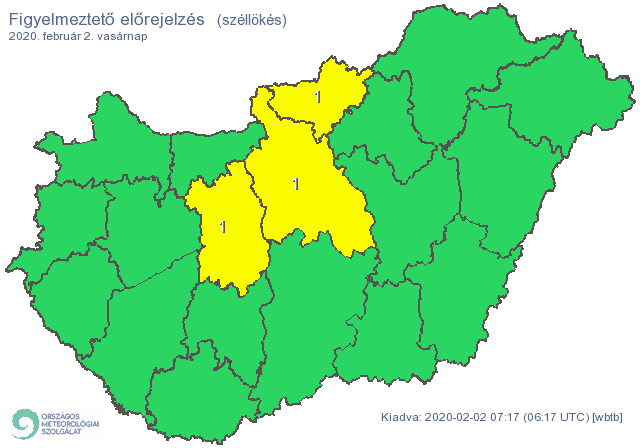 Erős szélre figyelmeztet a meteorológiai szolgálat