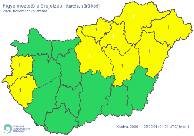 Sokfelé marad még meg a köd a meteorológiai szolgálat figyelmeztetése szerint