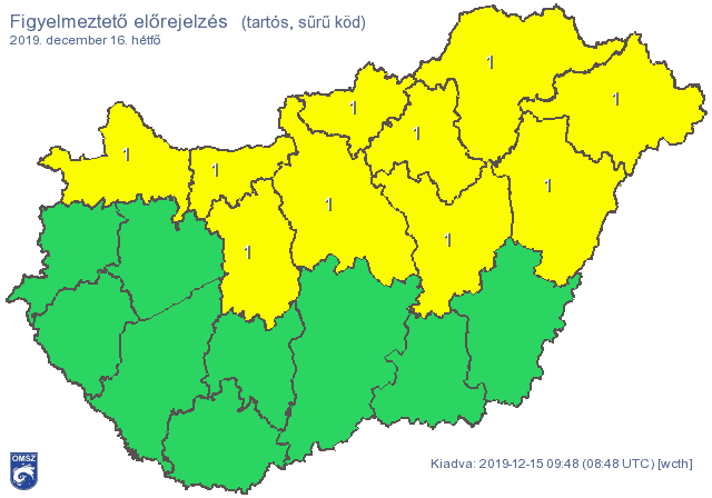 Köd miatt adtak ki figyelmeztetést