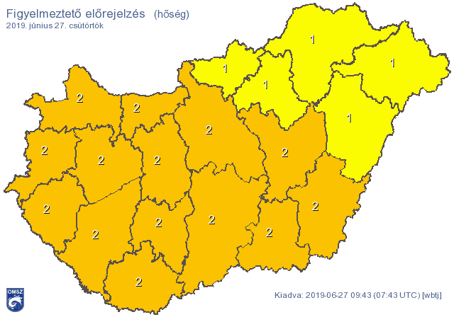 Zivatar és hőség miatt is figyelmeztetést adtak ki csütörtökre