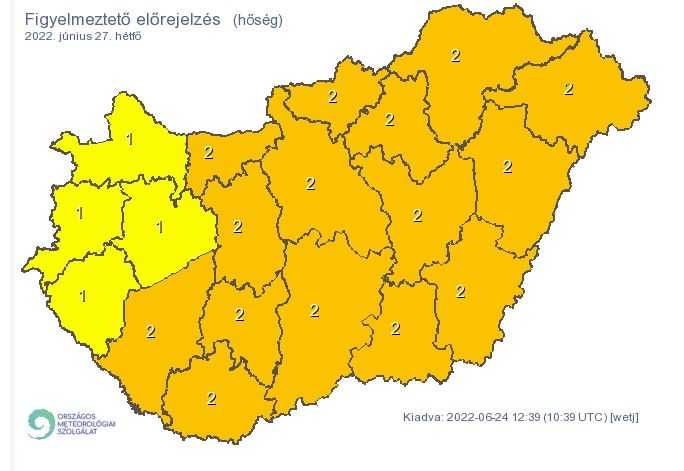 Hőségriasztást rendelt el az országos tisztifőorvos