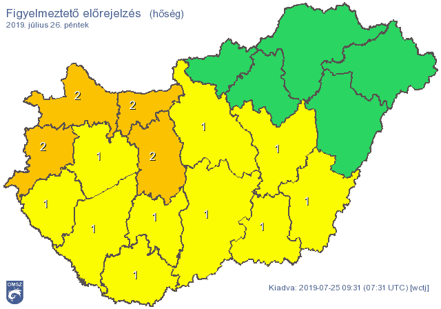 Már nemcsak hőség, de zivatarok miatt is adtak ki figyelmeztetést