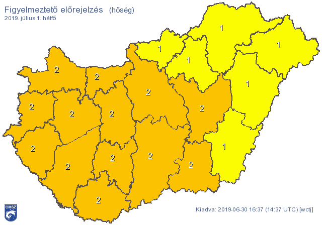 Ismét hőség miatt adott ki figyelmeztetést a meteorológiai szolgálat