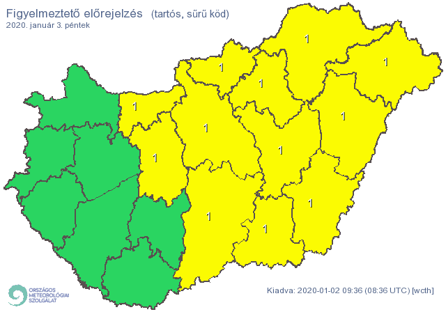 Tartós, sűrű köd miatt adtak ki figyelmeztetést