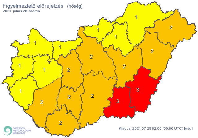 A hőség mellett zivatarokra is figyelmeztetnek szerdán  