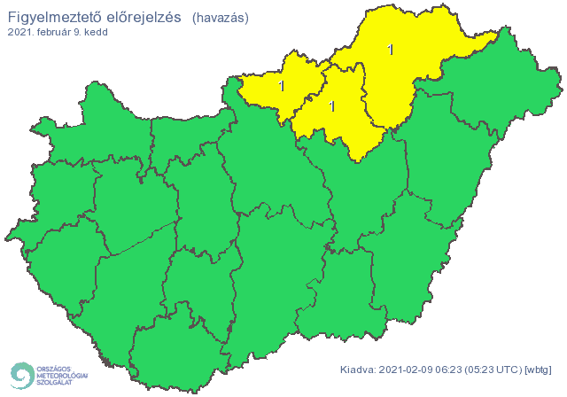 Ónos eső, havazás és zivatarok miatt adtak ki figyelmeztetést